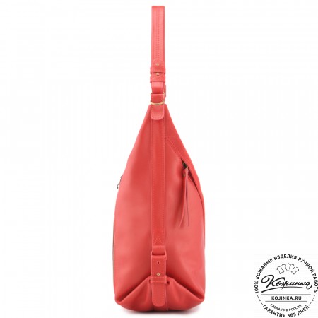  Женская кожаная сумка "Эмилия" (красная)
